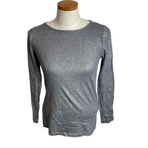 J. Crew Painter Tee Metallic Silver Womens Shirt Size Medium